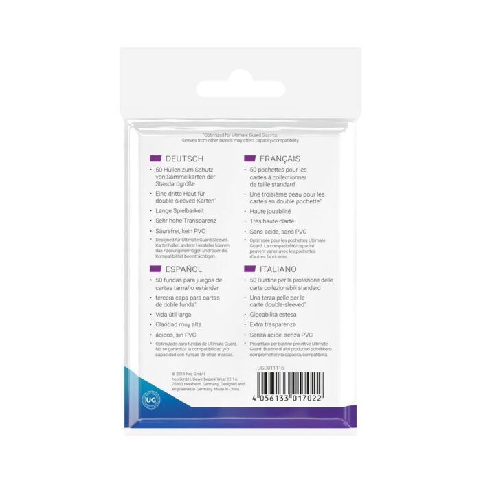 Ultimate Guard SUPREME UX 3RD Skin Sleeves - Standard Size - Ideal Fit 69x94 (50) - Image 3