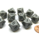 Chessex Opaque Ten d10 Set - dark gray (10 db)