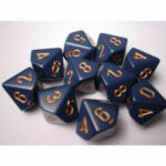 Chessex Opaque Ten d10 Set - dusty blue/copper (10 db)