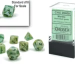 Chessex Marble Mini-Polyhedral Green/dark green 7-Die Set