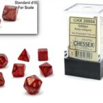 Chessex Glitter Mini-Polyhedral Ruby/gold 7-Die Set
