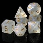 Polyhedral  7-Die Set - Frosted Glitter Serie - Color Gold