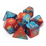 Chessex Gemini Polyhedral 7-Die Set - Red-Teal with gold