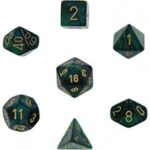 Chessex Scarab 7-Die Set - Jade w/gold