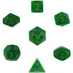 Chessex Vortex 7-Die Set - Green w/gold