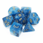 Chessex Phantom 7-Die Set - Teal w/gold