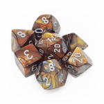 Chessex Lustrous 7-Die Set - Gold w/silver