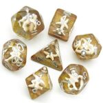 Polyhedral  7-Die Set - Seestern Sand