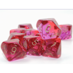 Gemini Translucent Red-Violet/gold Set of 10 d10s