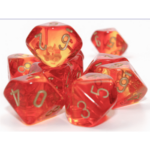 Gemini Translucent Red-Yellow/gold Set of 10 d10s