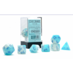 Gemini Polyhedral Pearl Turquoise-White/blue Luminary 7-Die Set