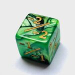 D6 Negative Counter Dice Green-Black