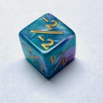D6 Negative Counter Dice Türkis Purple