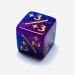 D6 Positive Counter Dice Blue Purple