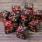D6 Positive Counter Dice Red Black