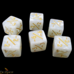 D6 Negative Counter Dice Pearl White