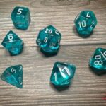 Chessex Translucent Polyhedral Teal/white 7-Die Set