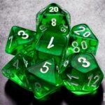 Chessex Translucent Mini-Polyhedral Green/white 7-Die Set