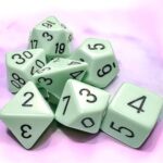 Chessex Opaque Pastel Green/black Polyhedral 7-Dice Set