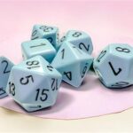 Chessex Opaque Pastel Blue/black Polyhedral 7-Dice Set