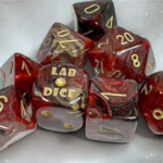 Lab Dice 8 - Borealis Cosmos/gold Polyhedral 7-Dice Set (with bonus die)