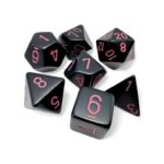 Opaque Black/pink Polyhedral 7-Dice Set