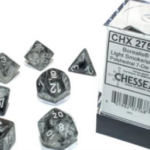 Chessex Borealis Polyhedral Light Smoke/silver Luminary 7-Die Set