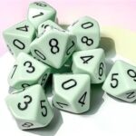 Chessex Opaque Pastel Green/black Set of Ten d10s