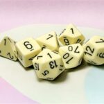 Chessex Opaque Pastel Yellow/black Polyhedral 7-Dice Set