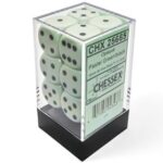 Chessex Opaque Pastel Green/black 16mm d6 Dice Block (12 dice)