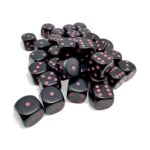 Opaque Black/pink 12mm d6 Dice Block (36 dice)