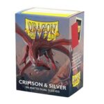 Dragon Shield Sleeves - Standard size - Matte Dual - Crimson & Silver (100 Sleeves)