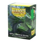 Dragon Shield Sleeves - Standard size - Matte Dual - Apple Green & Silver (100 Sleeves)