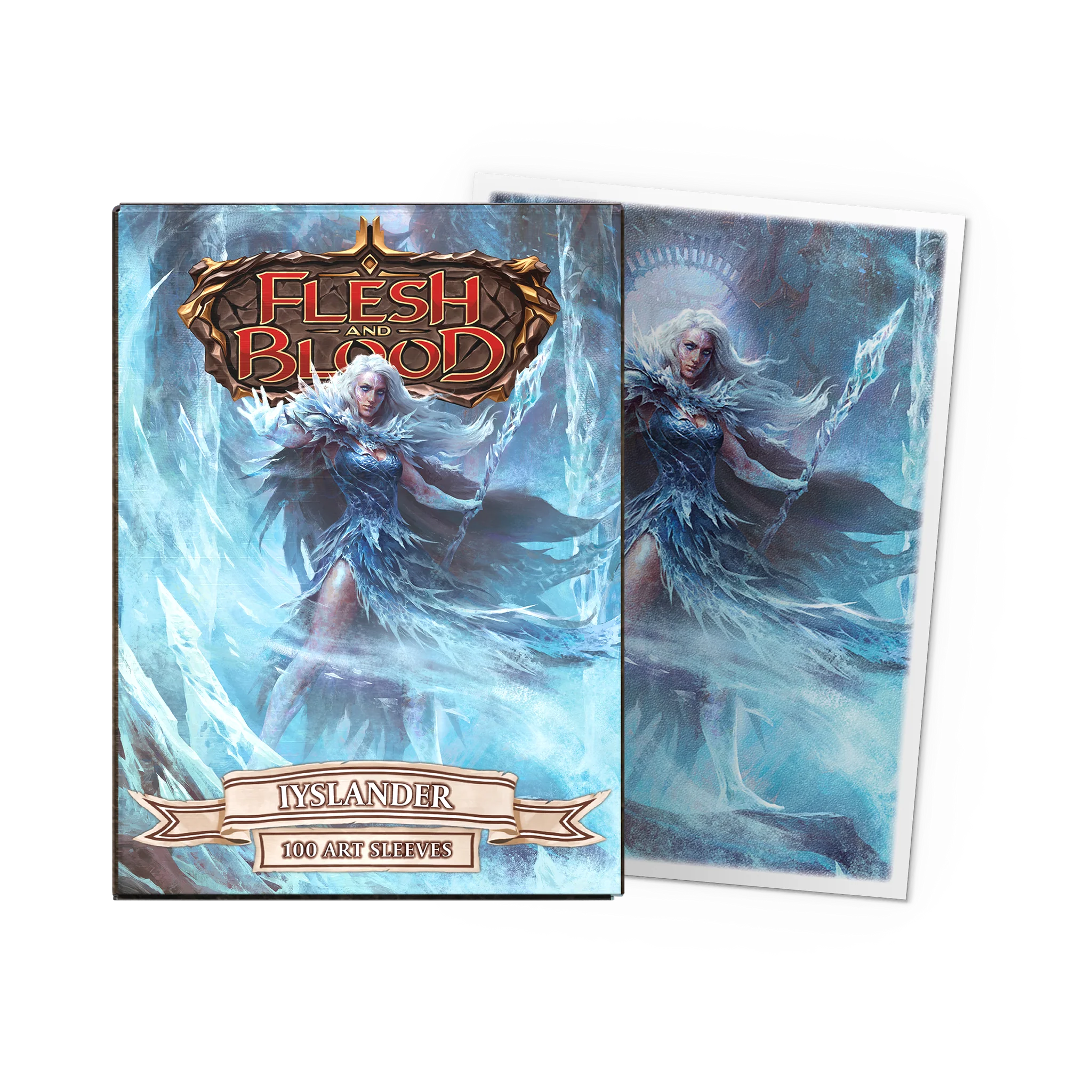 box_sleeve_flat-vpbWhhY.png Dragon Shield – Flesh and Blood Iyslander Matte Art Sleeves – 100 db - Image 1