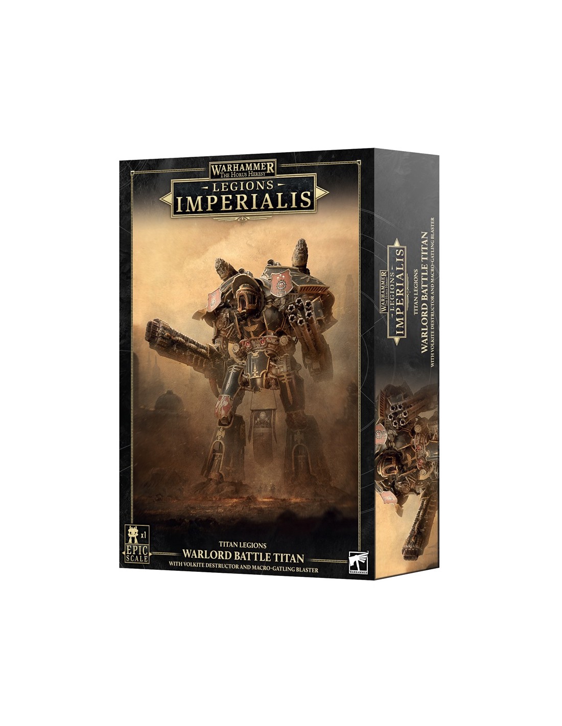 warlord-battle-titan-with-volkite-destructor-and-macro-gatling-blaster-titan-legions-legions-imperialis-games-workshop Warhammer: Horus Heresy - Legions Imperialis - Titan Legions - Warlord Titan with Volkite Destructor and Macro-Gatling Blaster - Image 1