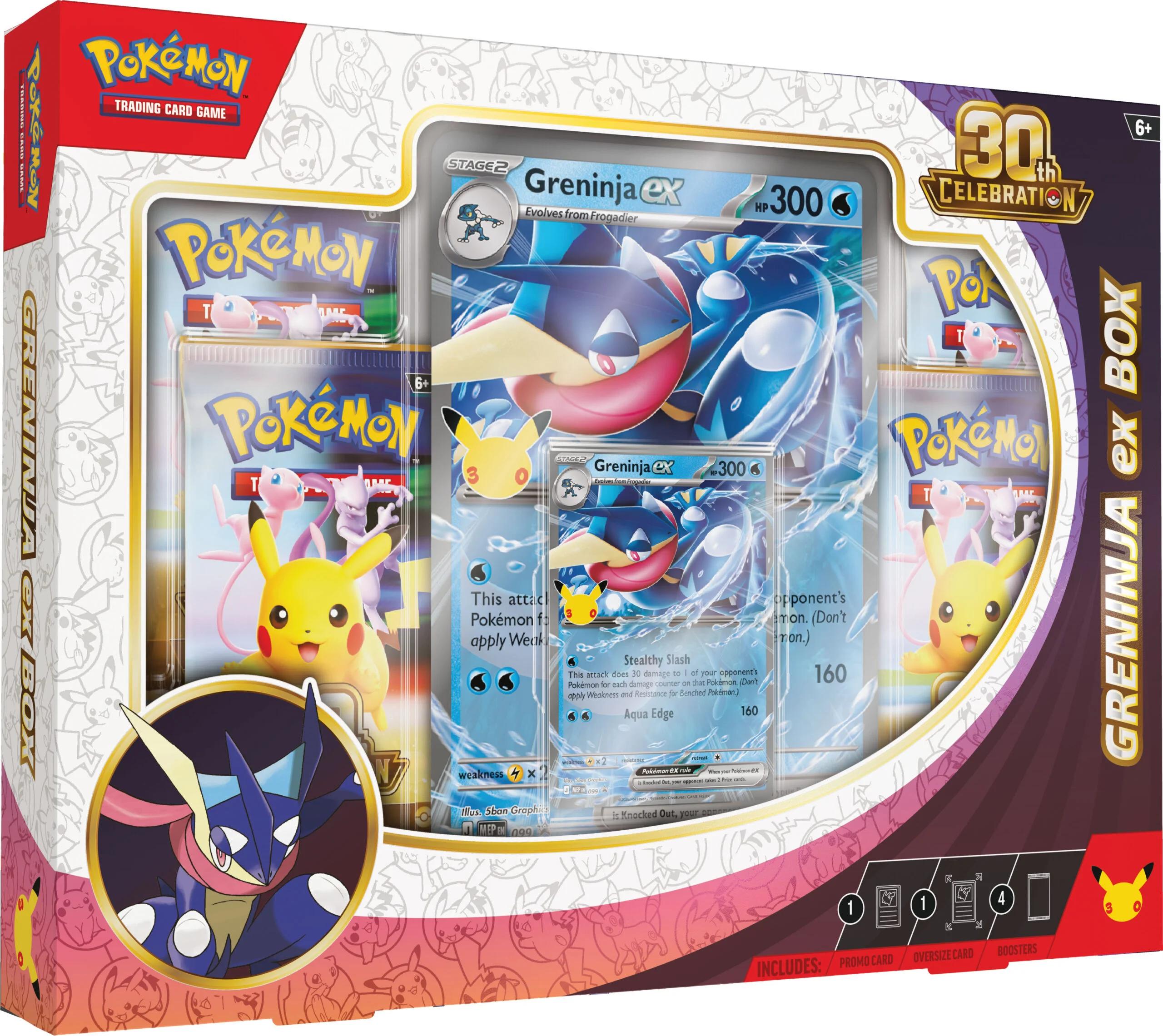 647655dfa266d0fb7c071a2f534fe2fe956edeab-2560x2281.webp Pokémon TCG: 30th Celebration – Greninja ex Box – EN - Image 1