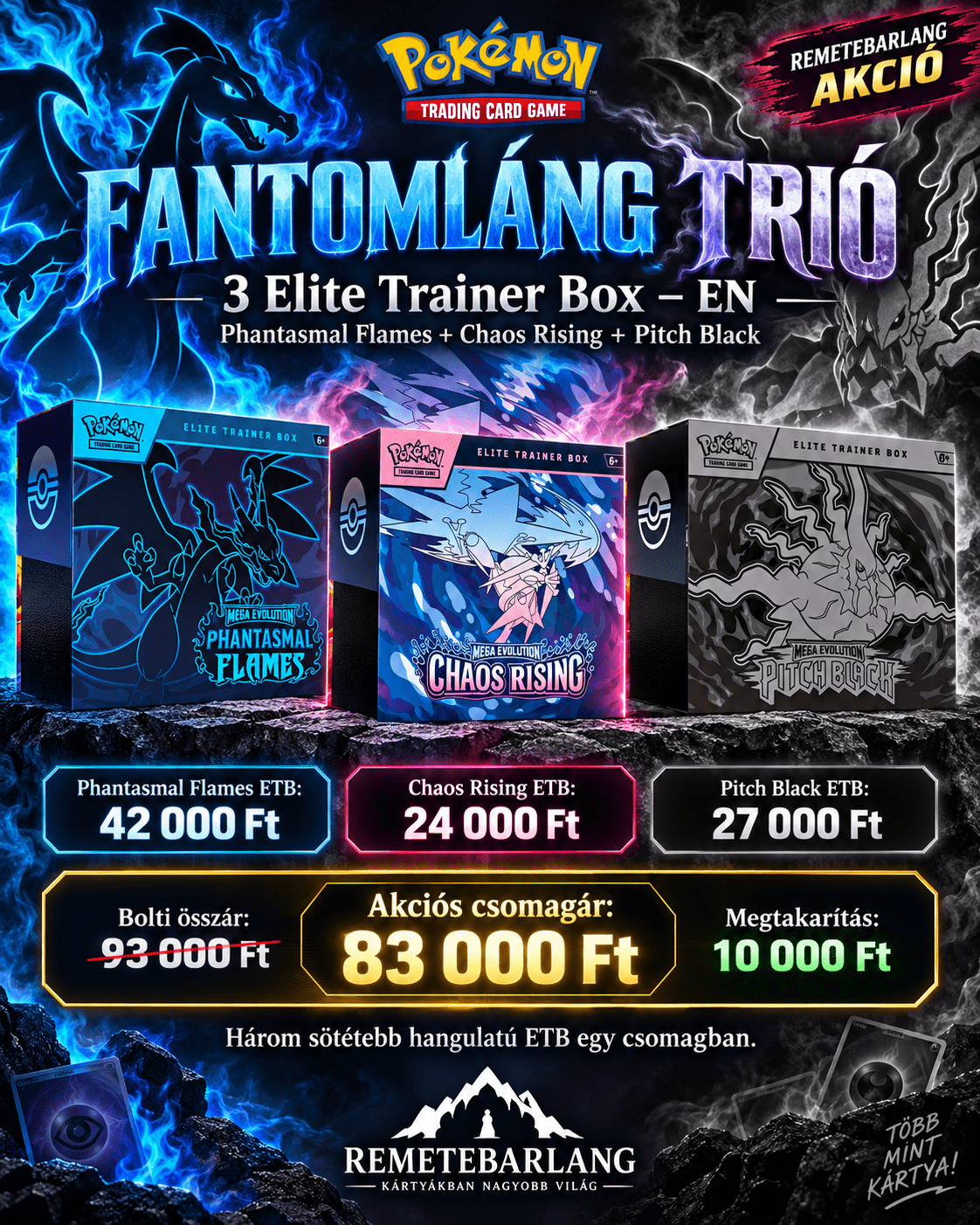 86325158-33d4-4505-8492-6c25eccbfb4a Pokémon TCG : Fantomláng Trió – 3 Elite Trainer Box csomag – EN - Image 1