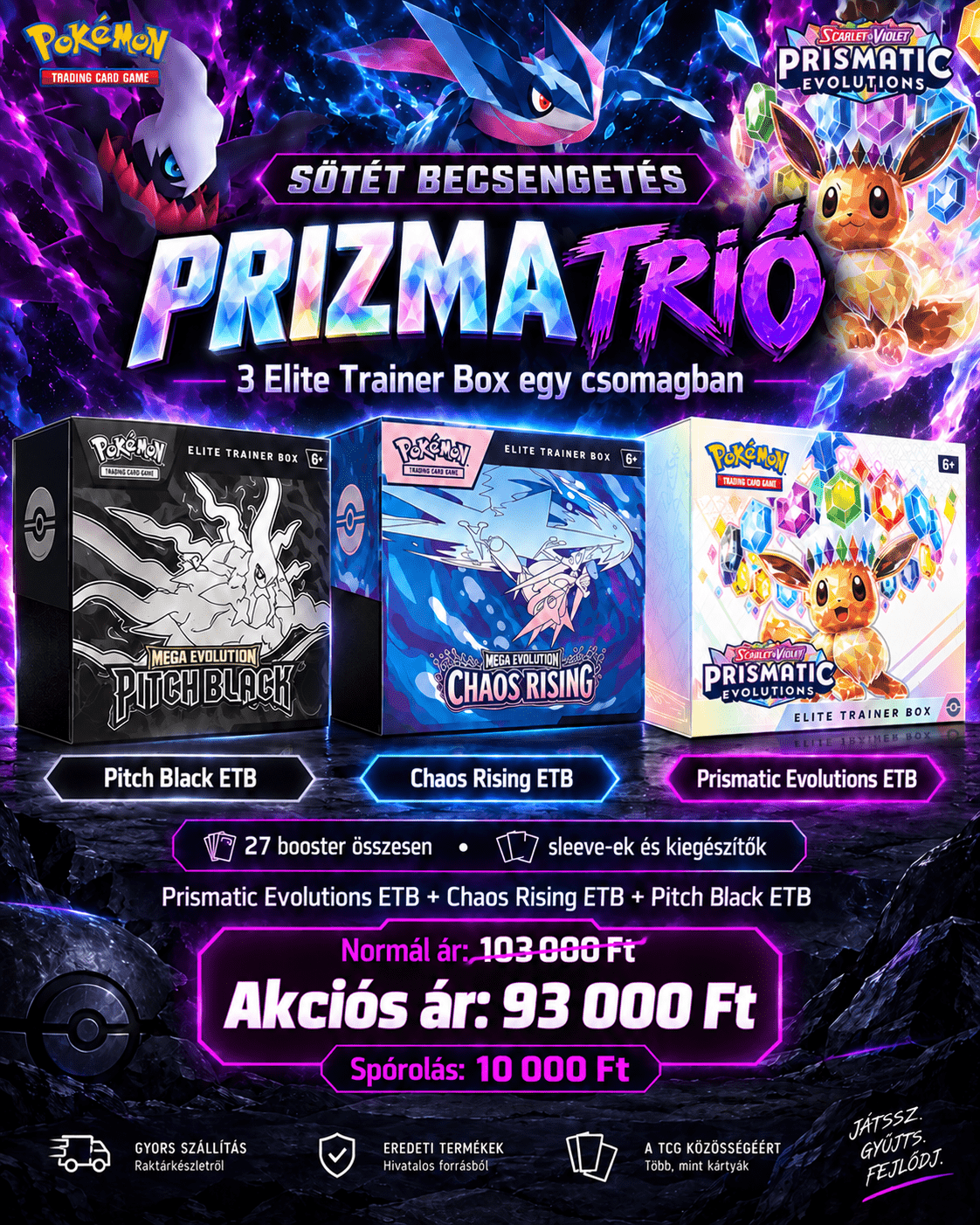 ChatGPT Image 2026. szept. 15. 15_12_10 (1) Pokémon TCG – Prizma Trió – 3 Elite Trainer Box – EN - Image 1