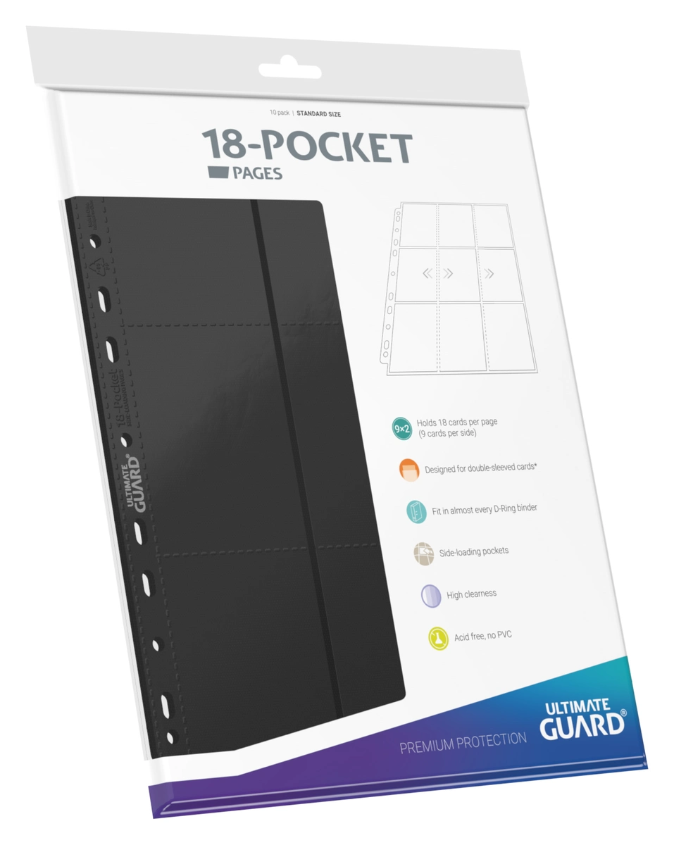 UGD010404_c Ultimate Guard – 18-Pocket Pages Side-Loading – Black – 10 db - Image 1